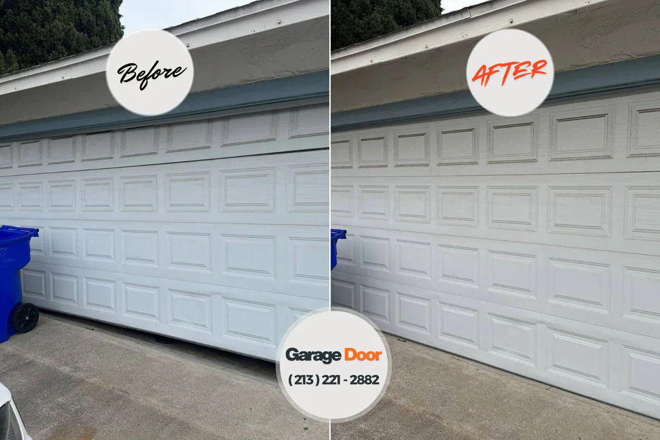 Before and after: garage door repair Bethel, AK